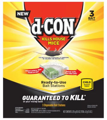 d-Con, Disposable Mice Bait Station, 3 Count - Augusta Cooperative